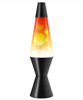 Triple Color Change Lava Lamp With Dynamic Blob Effects, 14.5 Inch Tall Aluminum Base And Cap, 25W Bulb Included, warm colors glowing.
