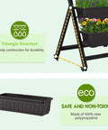 Triangle structure of 5 Tier Elevated Garden Bed With Lockable Caster Wheels For Freestanding Vertical Growing, five planter boxes