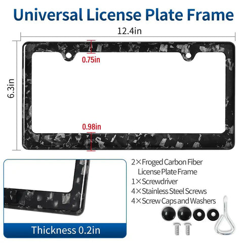 Fresh Dope Forged Carbon Fiber License Plate Frame Slick Real Carbon Tag Holder Cover For Your Ride with dimensions 12.4x6.3 inches.