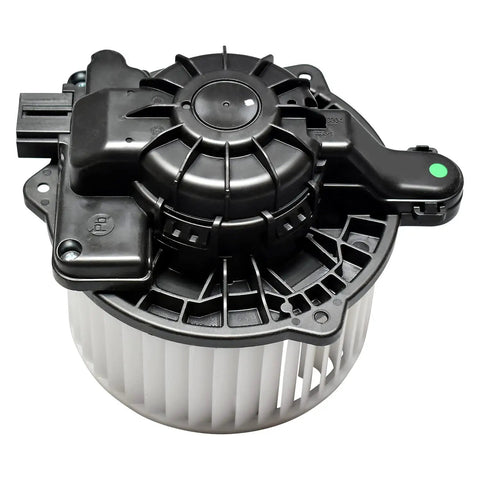 Oe Replace Hvac Blower Motor For Vehicles, Direct Fit Cabin Air Conditioning Heating Fan Build, solid black motor design with white fan blades.