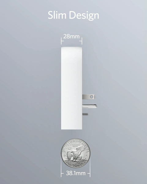 Side view of Power Up All Your Gadgets With This Awesome Wall Outlet Extender Featuring Six Ac Outlets Two Usb Ports Including A