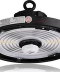 Titan V Series 150W LED High Bay UFO Light With Motion Sensor 22,000 Lumens 5000K Bright White housing and sensor view