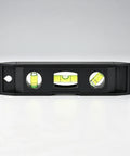 Magnetic Torpedo Level 6 Inch, 3 Bubble Spirit Measuring Tool with three vials on a black body for accurate leveling.
