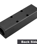 Back view of 3 Way 5 Port Air Manifold For Compressors, Inline Air Hose Block Splitter, Pneumatic Air Distribution Block, Black