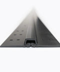 Top-Tier Heavy-Duty Anodized Aluminum Continuous Piano Hinge Full Mortise Design For Rugged Residential Or Commercial Door Refits Quick Diy Fixes Black 83 Inches Long angled view showcasing the material and design details.