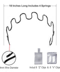 Top Shelf Quality Eight Gauge Replacement Springs For Antique Sofa And Chair Upholstery Furniture Repair Kit includes 18-inch spring and clips.
