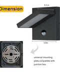 Motion Sensor Outdoor Wall Light With Adjustable Swivel Lamp Head LED Exterior Porch Light dimensions and mounting plate