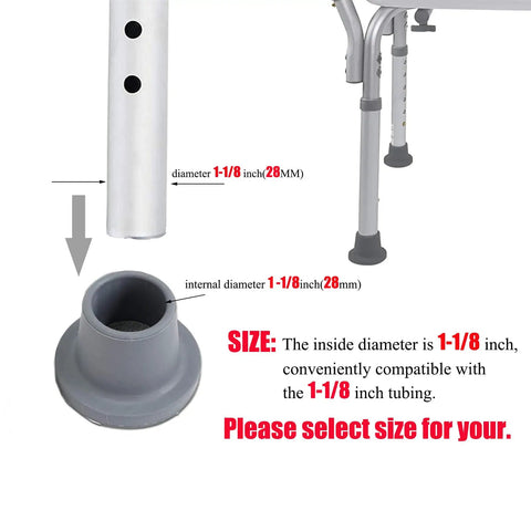 Replacement Feet for Shower Chairs and Bath Benches Non Slip Suction Cup Feet With Metal Insert Reinforced TPR Rubber.