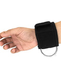 Heavy Duty Padded Resistance Band Ankle And Wrist Cuffs, Adjustable With Secure Velcro on wrist, black color with D-ring, Made In The USA