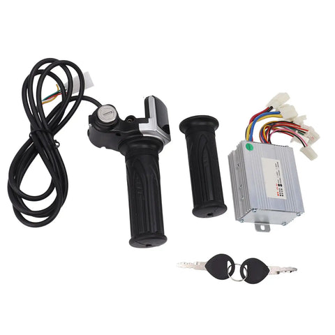Brushed Motor Speed Controller For 24V 350W Electric Scooters With Locking Throttle Grip Clear Power Display High Stability Cables Low Failure Rate Dope For Night Rides And MX350 Compatible