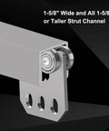 Two Pack Silent Four Wheel Beam Trolleys For Heavy Duty Hoist Installations Fits 1-5/8 Inch Wide Or Taller Strut Channel
