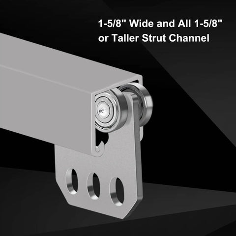 Two Pack Silent Four Wheel Beam Trolleys For Heavy Duty Hoist Installations Fits 1-5/8 Inch Wide Or Taller Strut Channel
