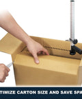 Box Resizer Tool With Safety Blade Cover And Scoring Wheel For Custom Box Size Up To 10 Inches Deep, No Guesswork Reducing Cartons To Exact Dimensions For Ecommerce, Retail And Warehouse Packing on carton