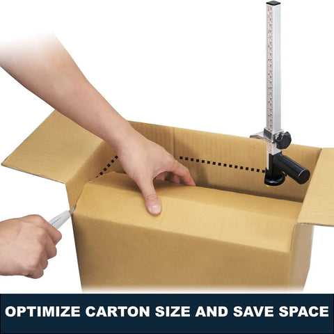 Box Resizer Tool With Safety Blade Cover And Scoring Wheel For Custom Box Size Up To 10 Inches Deep, No Guesswork Reducing Cartons To Exact Dimensions For Ecommerce, Retail And Warehouse Packing on carton