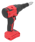 Heavy Duty Cordless Rivet Gun Kit With 18V Brushless Motor For Automatic Fastening Pulling And Ejecting To Boost Productivity On Any Tough Job Around The Shop Or Construction Site, red and black