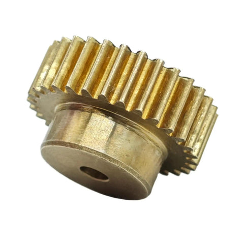 0.7 Module Brass Spur Gear 100 Teeth With Step Shaft 3mm Bore Straight Teeth Mechanical Transmission Gear Copper Gear