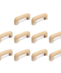 Unfinished Beech Wood Drawer Knob Set Of 10 With 2-1/2 Inch Center To Center Spacing, 64 Mm Hole Distance, 4 Mm Hole Diameter