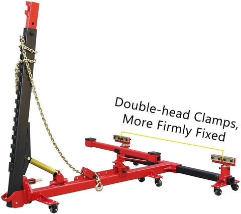 KT 255 Auto Body Puller Frame Straightener Kit with 5 Ton Air Jack, featuring double-head clamps for firm fixation.