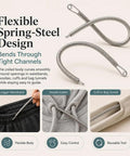 4 Piece Flexible Drawstring Threader Tools Set In Stainless Steel For Quick Cord Repair Re Thread Hoodies And Sweatpants Waistbands Shoes Laces And Elastic Bands Keeps Loose Strings Tidy And Easy To Reuse, spring-steel threaders