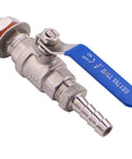 Two Pack Half Inch Weldless Stainless Steel Ball Valve Bulkhead For Home Brew Kettle 304 Stainless One Half NPT To One Half Inch Hose Barb