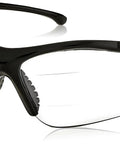 Black Dual-Reader Safety Glasses For Overhead And Upside-Down Work, +1.5 Diopter Readers, Anti-Scratch Polycarbonate Lenses