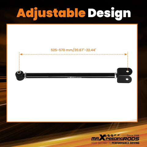Rear Lower Camber Control Arms For BMW E36 E46 And E89 Z4 - Street-Ready Adjustable Suspension Upgrade For Better Grip And Alignment, Fits 1992-2000 E36, 1999-2005 E46, 2009-2016 Z4, Black, adjustable rear arm 525-570 mm
