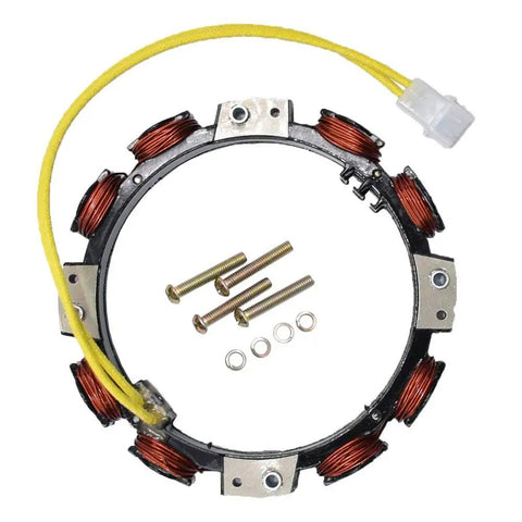 Top Shelf Replacement Alternator Coil Stator For John Deere Gt235 Lt166 And Craftsman V Twin Mowers, including bolts and wiring.