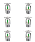 Top Shelf One Half Inch Thread Pendent Fire Sprinkler Head Quick Response At Ninety Three Celsius nickel copper build with green bulb.