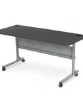 Pro Grade Nesting Flip Top Training Table With Blow Molded 1.75 Inch Thick Surface, Steel Frame, 24 By 60 Inch Charcoal Slate Top