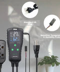 2 In 1 All In One Temperature And Humidity Controller Outlet Plug In Thermostat Humidistat with display and probe