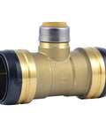 2 Inch By 2 Inch By 1 Inch Reducing Tee Push To Connect Brass Plumbing Fitting For PEX Copper CPVC PERT HDPE Pipe No Sweat Install