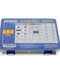 Totally Solid Electronics Component Kit With Power Supply Module And Jumper Wires, 480 Pcs box with labeled components