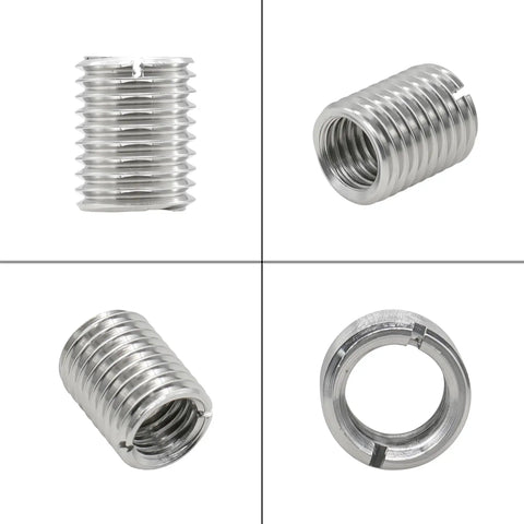 Top Grade Stainless Steel Threaded Inserts For Furniture Hardware 20 Pack M4 M8 L6mm showing various angles of durable screw nuts.