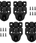 Four Pack Black Toggle Hasp Latches With Hardened Screws Heavy Duty Buckle Locks For Cabinets Guitar Cases Chests Jewelry Boxes