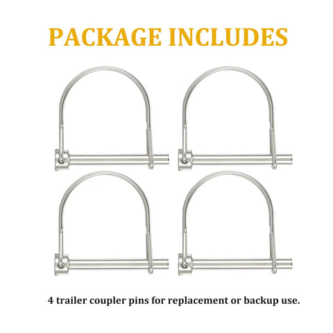 Heavy Duty Trailer Coupler Pin Kit No Tool Needed, 4 Pack 316 Stainless Steel Wire Lock Pins, 3/16 Inch Diameter By 1.97 Inch Length, Rustproof Quick Install Hitch Pin For Trailers, 4-pack view