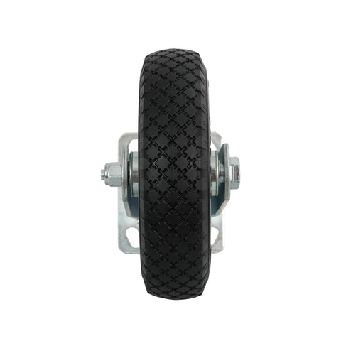 Rock Solid 8 Inch Flat Free Foam Filled Rubber Rigid Caster Packing 250 Pound Capacity And Double Ball Bearings For A Slick Roll And Zero Floor Scratches On Any Site