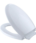 SoftClose Elongated Toilet Seat And Lid No Fuss Slow Close Action In Cotton White Durable High Gloss Polypropylene Quiet Easy Install For Elongated Toilets