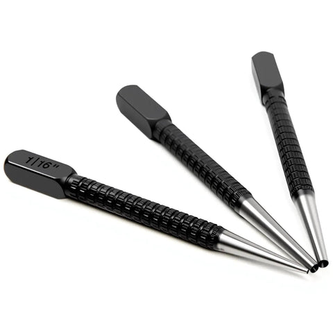 Nails It Dead On Center Punch Set With Knurled Grip Adjustable Spring Loaded Impact Tool For Wood Metal Plastic Built Like Iron