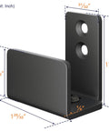 Two Pack Adjustable U Shape Barn Door Floor Guides For Floor And Wall Mount Flexible Flush Bottom Sturdy Steel In Black Finish