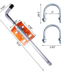 Heavy Duty Gate Anchor Cane Bolt 18 Inch Drop Rod with zinc plated steel and bracket, shown with U-bolts for secure installation.