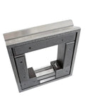 Heavy Duty Square Spirit Level With Precision Ground Base Frame And Sharp Bullseye Vials, showing durable design and vials.