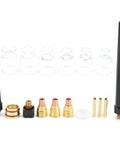 Pro Grade Glass Nozzle Kit For WP9 20 Argon Welding Torch, Glass Nozzles And Brass Accessories, Includes 6 Glass Nozzles
