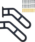 Rock Solid Black Handrails For Outdoor Steps 21 Inch Stair Railing welded base plate heavy duty grab bars with installation screws