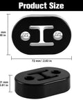Beefed Up Rubber Exhaust Hanger For Muffler And Tailpipe, 2 Holes 0.47 Inch, shown with dimensions and high-density damping features
