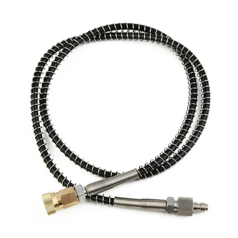 4500 PSI DN2 Microbore Hose 36 Inch Long Fast Fill Quick Connect Air Hand Pump Charging Includes Black Strain Relief Stainless Male Female Steel Ends coiled