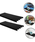 Two Piece Static Bar Rack for Circuit Boards ESD Safe Mount Tray with strip design and PCB examples shown in use.