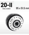 Front view of SHF-20-II Strain Wave Gear Reducer for Automation, shown with model number and dimensions 95 x 51.5 mm