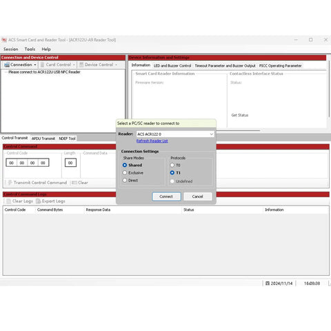 Screen interface of ACR122U NFC Card Reader Writer USB with SDK for ISO 14443 Mifare and FeliCa Cards CCID Compliant