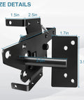 Heavy Duty Self Locking Gate Latch And Hinges Set Built Hella Tough For Vinyl Wood And Metal Fences, size details.