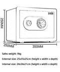 Badass Full Steel Waterproof Security Cabinet Hella Fireproof Anti Theft Deposit Chest dimensions with lock and dial.